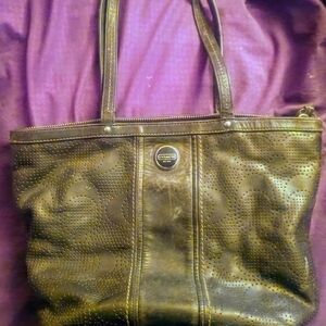 Coach Black Leather Shoulder Bag